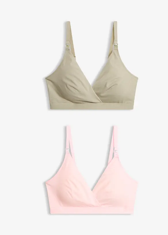Amme-BH uten spiler med &oslash;kologisk bomull (2-pack), bonprix