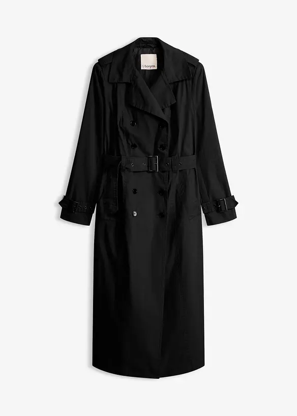 Lang trenchcoat med belte, bonprix