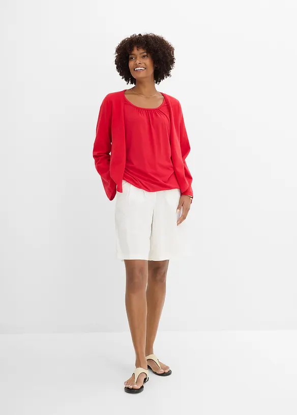Oversized topp i viskosemiks, bonprix