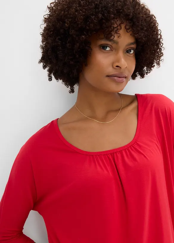 Oversized topp i viskosemiks, bonprix