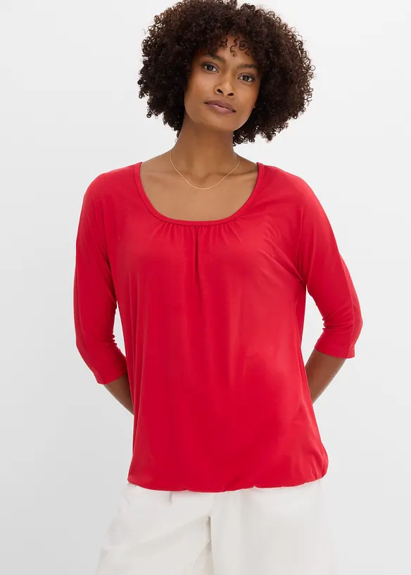Oversized topp i viskosemiks, bonprix