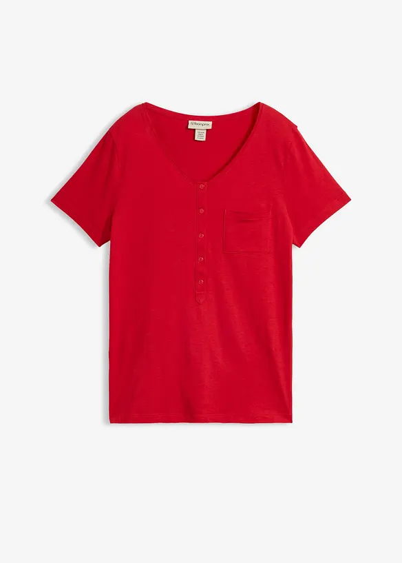 T-skjorte med knappestolpe, bonprix