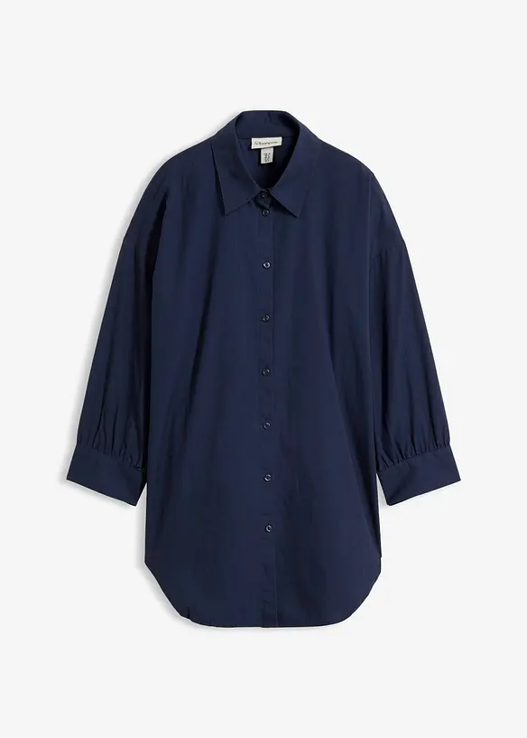 Oversized skjorte i bomull med 3/4-lange ermer, bonprix