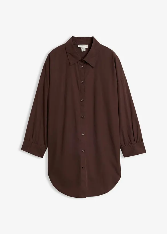 Oversized skjorte i bomull med 3/4-lange ermer, bonprix