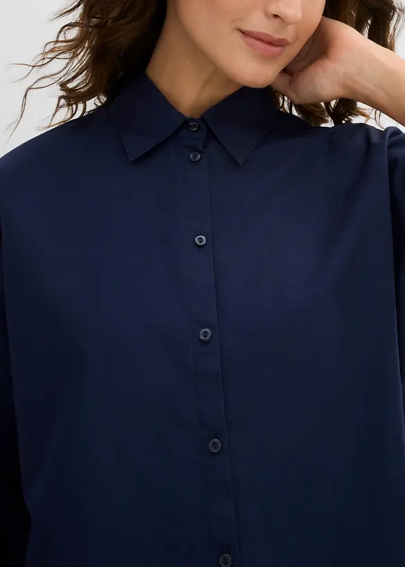 Oversized skjorte i bomull med 3/4-lange ermer, bonprix