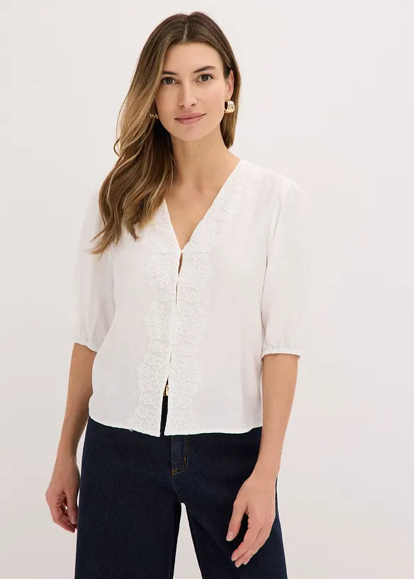 Bluse i viskosemiks, bonprix