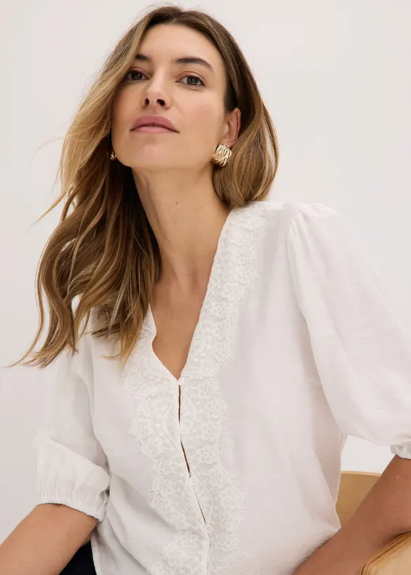 Bluse i viskosemiks, bonprix
