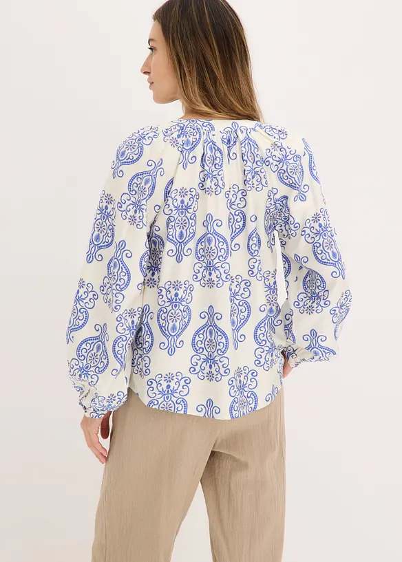 Bluse i viskosemiks med pent fall, bonprix