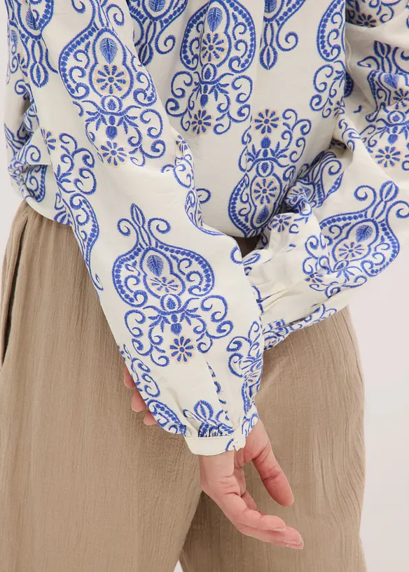 Bluse i viskosemiks med pent fall, bonprix