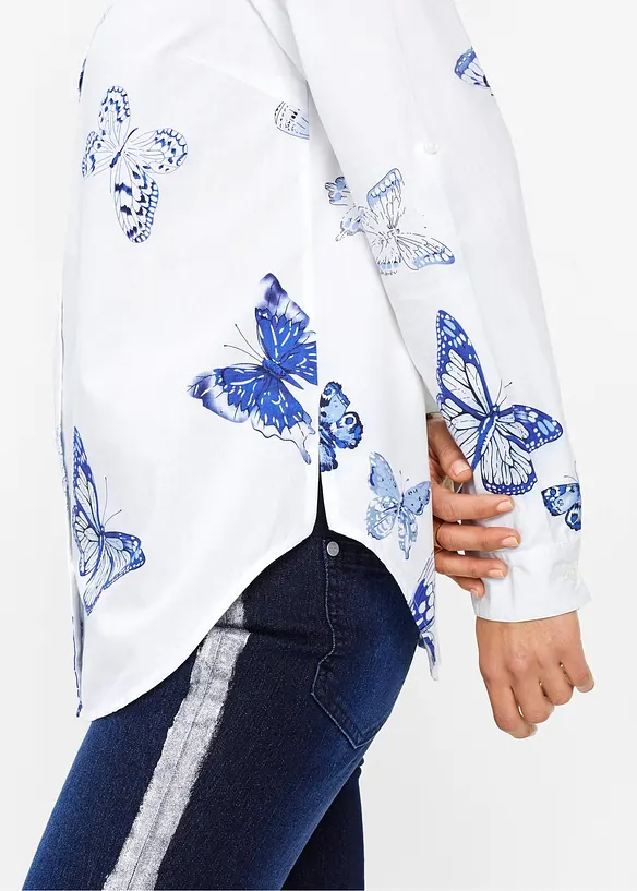 M&oslash;nstret bluse i viskose, bonprix