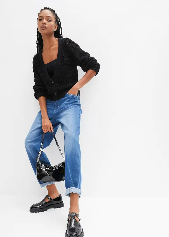 Barrel jeans, High Waist, &oslash;kologisk bomull, bonprix