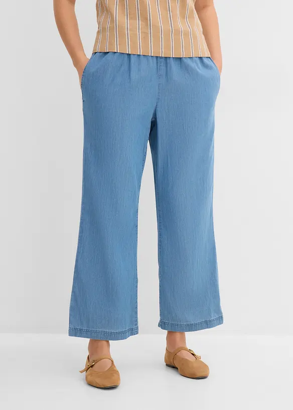 Wide leg-jeans, High Waist, cropped, bonprix