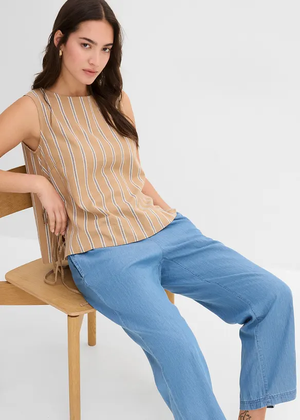 Wide leg-jeans, High Waist, cropped, bonprix