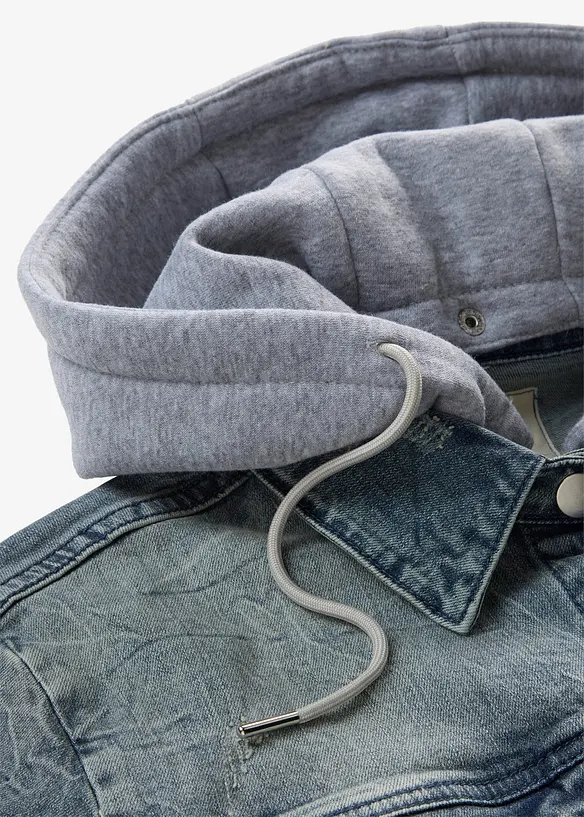 Denimjakke med hette, bonprix