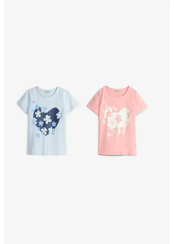 T-skjorte (2-pack) av &oslash;kologisk bomull, bonprix