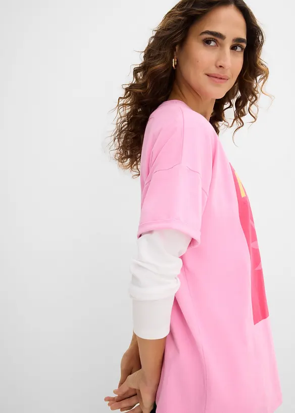 Oversized topp i 100% &oslash;kologisk bomull, bonprix