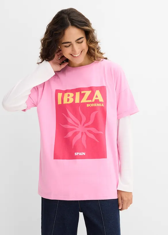 Oversized topp i 100% &oslash;kologisk bomull, bonprix