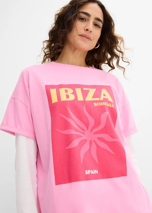 Oversized topp i 100% &oslash;kologisk bomull, bonprix