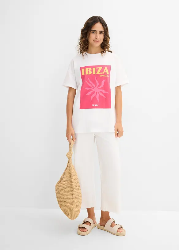 Oversized topp i 100% &oslash;kologisk bomull, bonprix