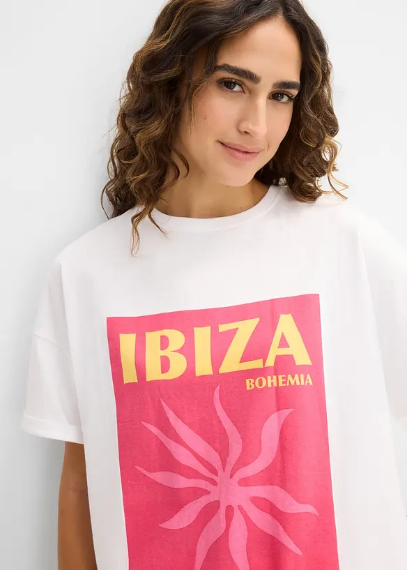 Oversized topp i 100% &oslash;kologisk bomull, bonprix