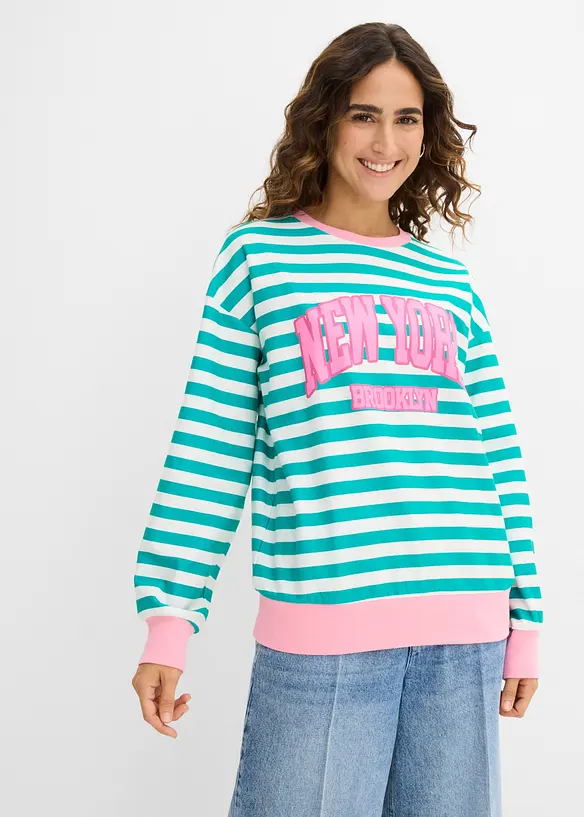 Oversized sweatshirt i 100% bomull, bonprix