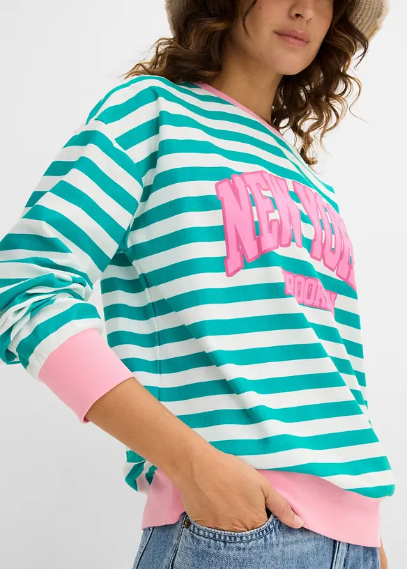 Oversized sweatshirt i 100% bomull, bonprix