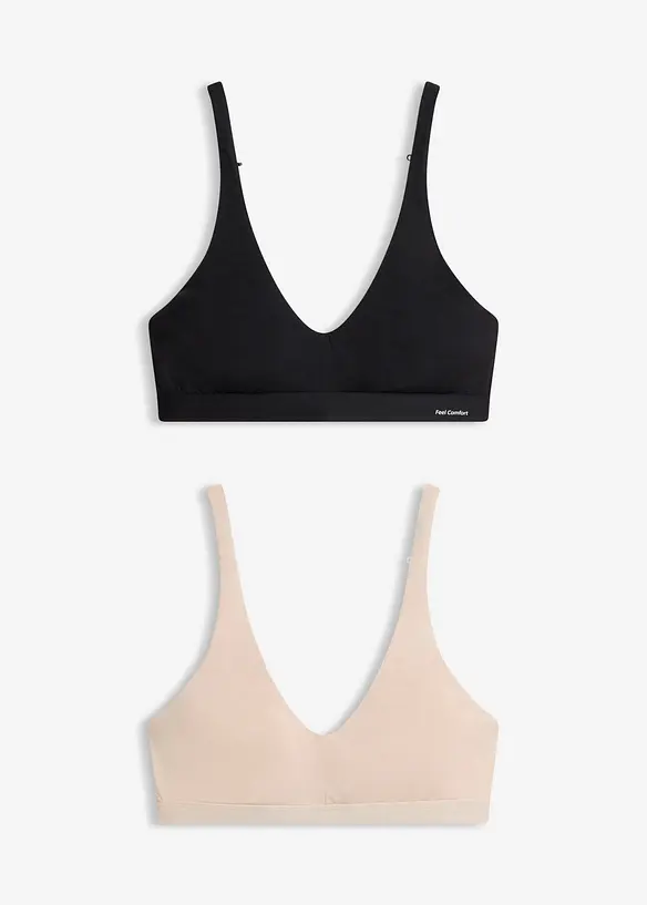 Feel Comfort-bralette av myk modal (2-pack), bonprix