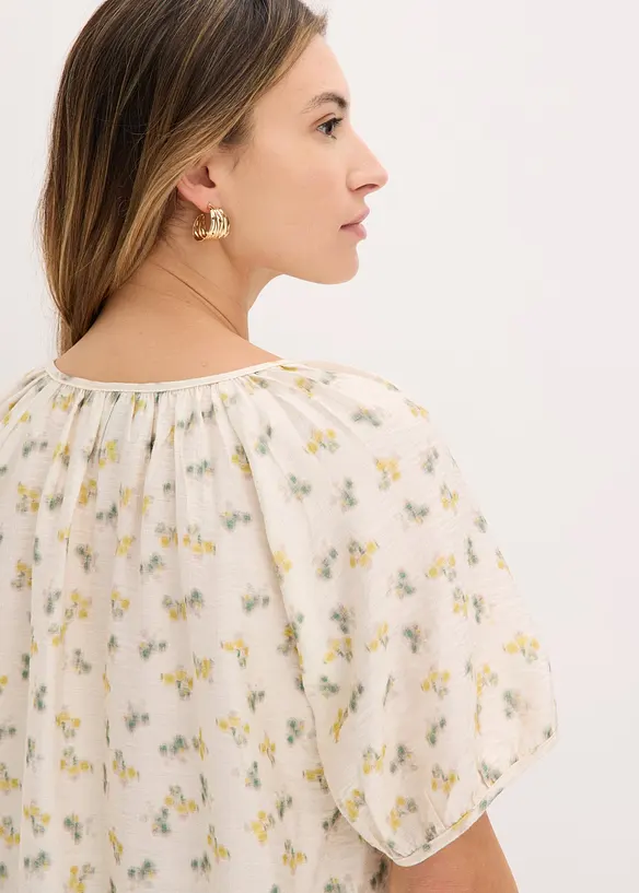 Kortermet bluse i viskosemiks, bonprix