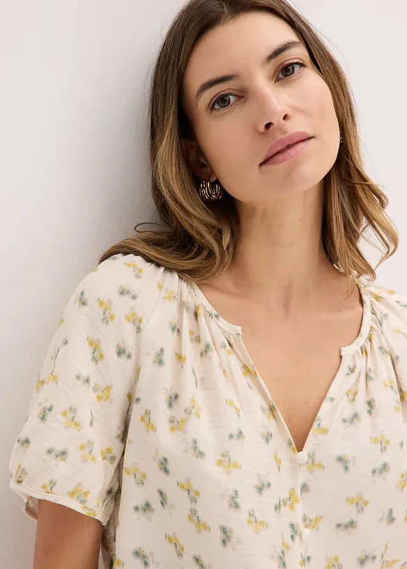 Kortermet bluse i viskosemiks, bonprix