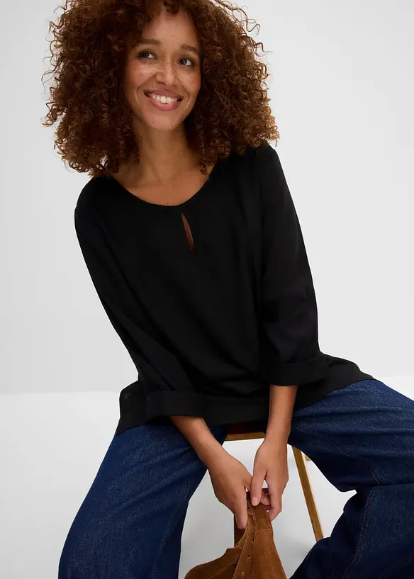 Bluse i 100% viskose, bonprix