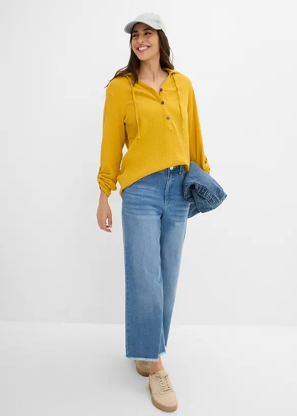 Pull on-bluse i luftig musselin, bonprix