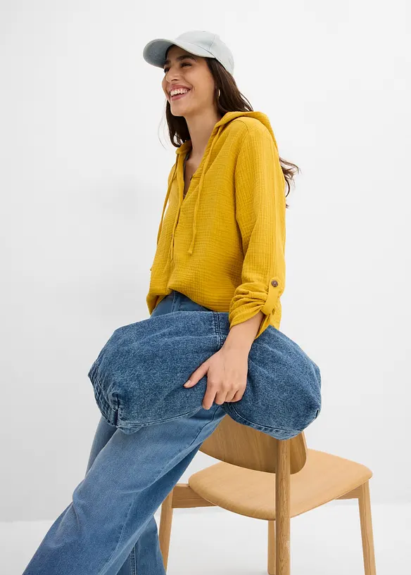Pull on-bluse i luftig musselin, bonprix