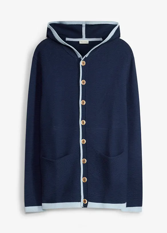 Cardigan i myk bomullsmiks og tyrolerstil, bonprix