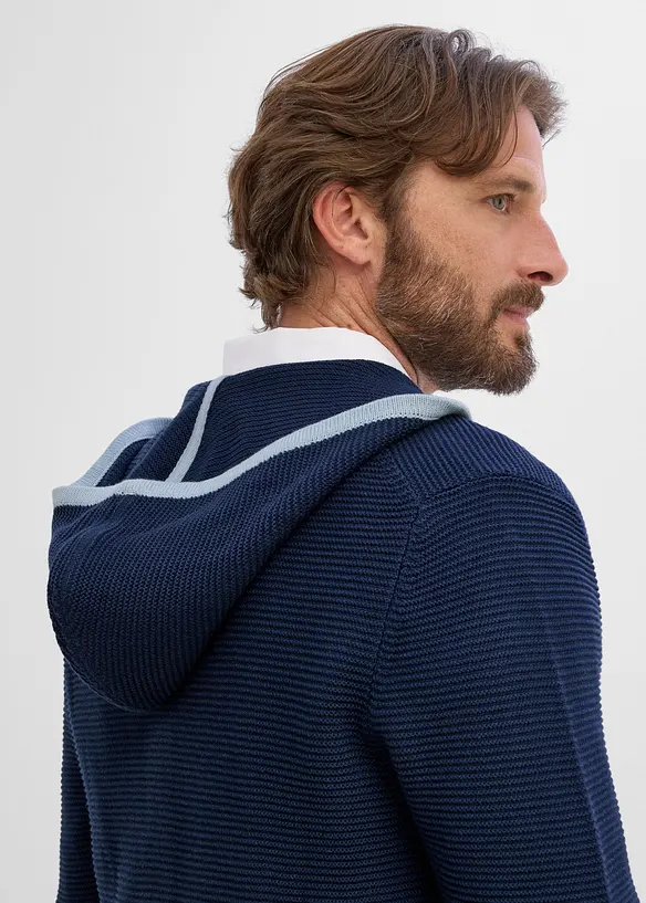 Cardigan i myk bomullsmiks og tyrolerstil, bonprix