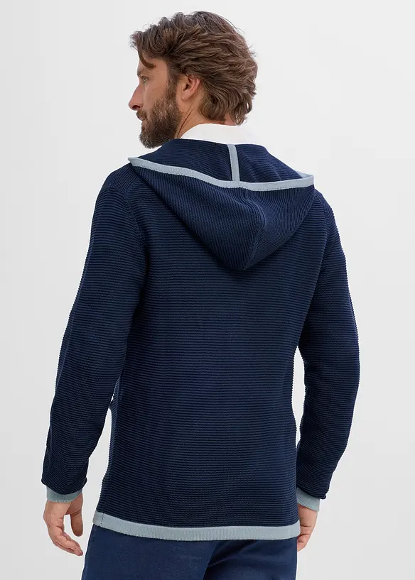 Cardigan i myk bomullsmiks og tyrolerstil, bonprix