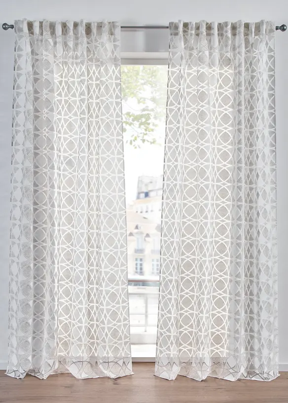 Gardin med etset m&oslash;nster (1-pack), bonprix