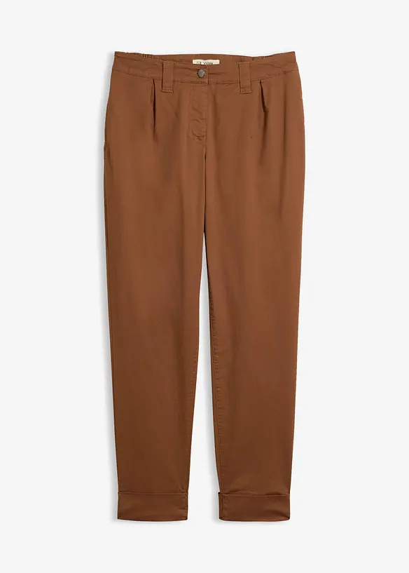 Chinos i elastisk bomullsmiks, ankellang, bonprix
