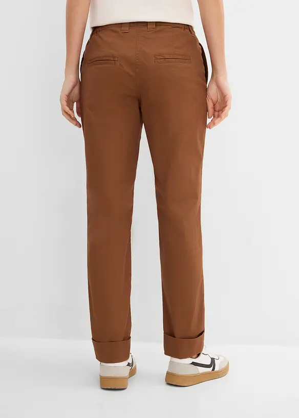 Chinos i elastisk bomullsmiks, ankellang, bonprix