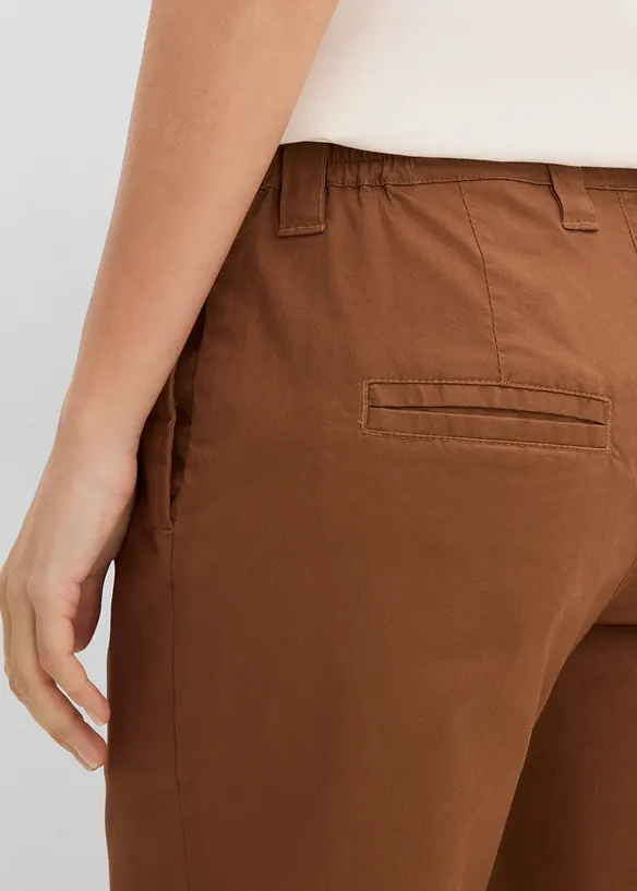 Chinos i elastisk bomullsmiks, ankellang, bonprix