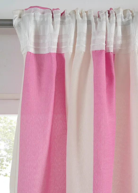 Gardin med stripem&oslash;nster og resirkulert polyester (1-pack), bonprix