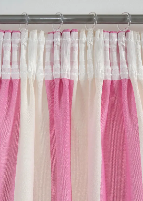 Gardin med stripem&oslash;nster og resirkulert polyester (1-pack), bonprix