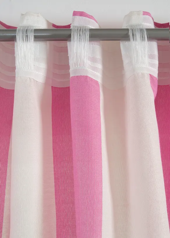 Gardin med stripem&oslash;nster og resirkulert polyester (1-pack), bonprix