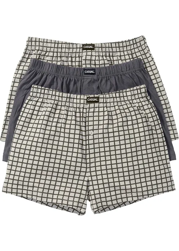 Ledig boxershorts i bomullsjersey (3-pack), bonprix