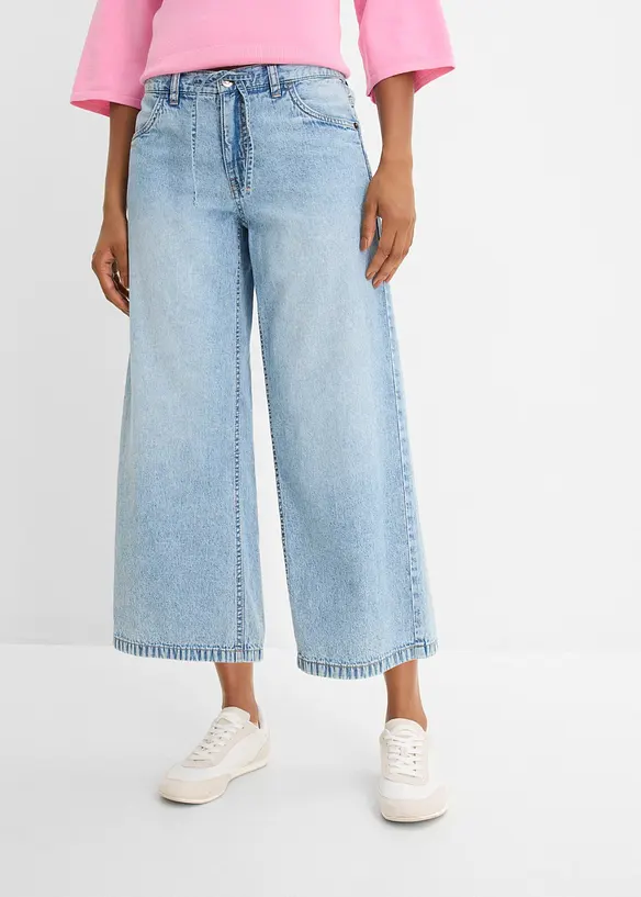 Wide Leg-Jeans, cropped, bonprix