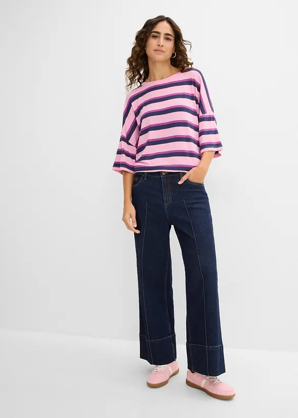 Oversized topp i viskose med pent fall, bonprix