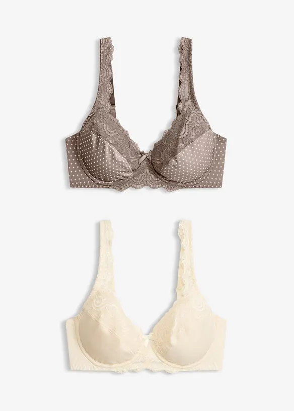 B&oslash;yle-BH med delikate blonder (2-pack), bonprix