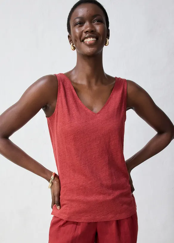 Singlet i 100% lin, bonprix