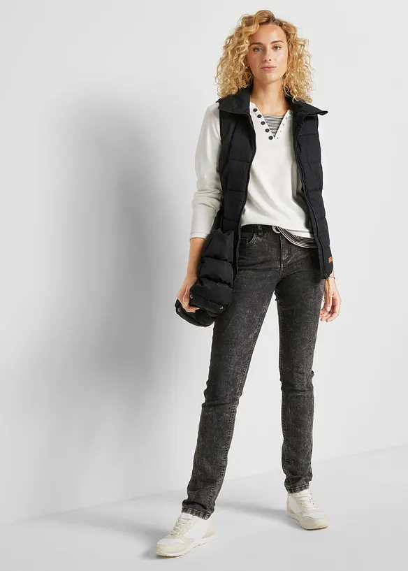 Langermet bomullstopp, 2-i-1-stil, bonprix