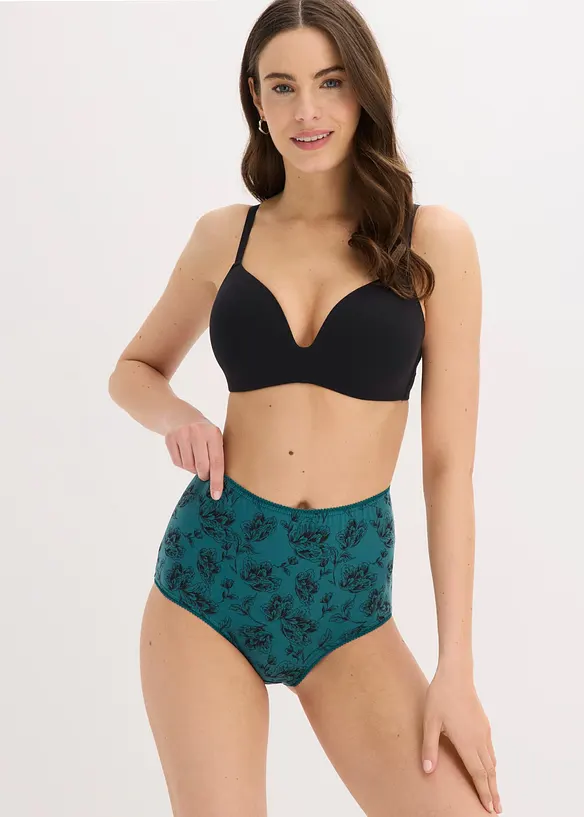 Truse med h&oslash;yt liv med &oslash;kologisk bomull (4-pack), bonprix
