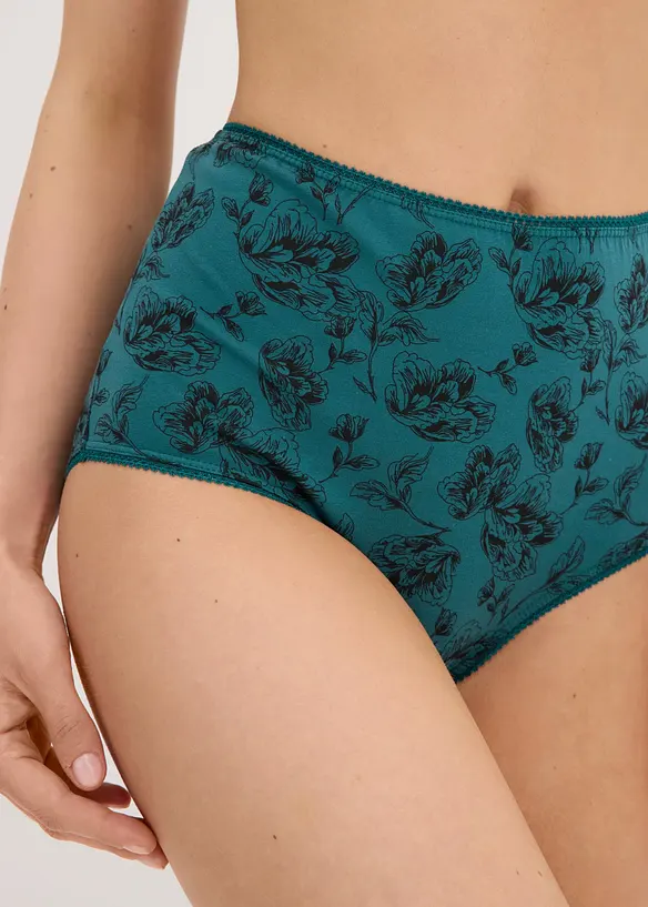 Truse med h&oslash;yt liv med &oslash;kologisk bomull (4-pack), bonprix